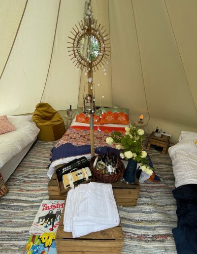 Interior view of bell tent